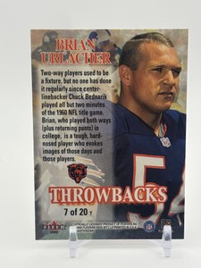 2000 Fleer Tradition Throwbacks Brian Urlacher Rookie Card Insert