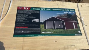 2025 K2223G Unused 23ftx22ft Double Garage Metal shed