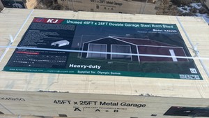 2025K4525GUnused45FTx25FT Double Garage Steel Barn Shed