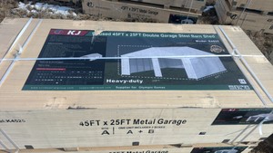 2025 K4525 Unused 45FTx25FT Double Garage Steel Barn Shed