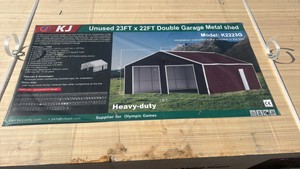 2025K2223GUnused23ftx22ft Double Garage Metal shed