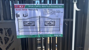 202 5K0720 Unused 7FT(H)x 20FT(L) Metal Farm Driveway Gate