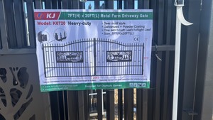 2025 K0720 Unused 7FT(H)x 20FT(L) Metal Farm Driveway Gate