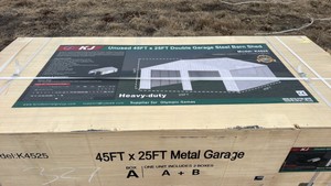 2025 K4525 Unused 45FTx25FT Double Garage Steel Barn Shed