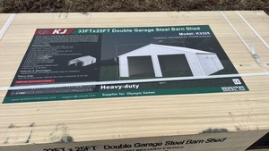 2025 K3325 Unused 33FTx25FT Double Garage Steel Barn