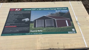 2025 K2223G Unused 23ftx22ft Double Garage Metal shed