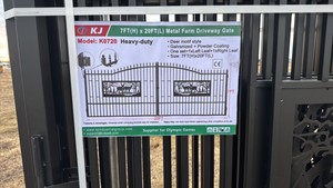 2025 K0720 Unused 7FT(H)x 20FT(L) Metal Farm Driveway Gate
