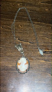 Antique English Cameo Inlaid in fine silver