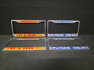 Vintage Chrome License Plate Frames ( VOLVO and ISUZU  HYUNDAI )