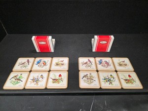 Vintage Cork Coasters with Birds on them