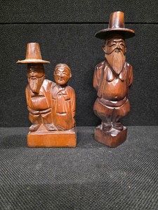 Vintage Hand-Carved Wooden Figures