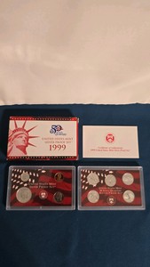RED 1999 US MINT PROOF SILVER SET