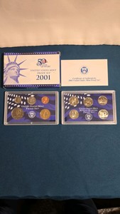 BLUE 2001 US MINT PROOF SILVER SET