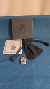 1 ozt silver AMULET WITH GEBO RUNE WITH COA