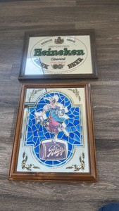 VINTAGE HEINEKEN AND BLATZ BEER SIGNS