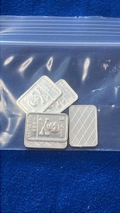 5 1 gram Skull and cross bones silver Bars