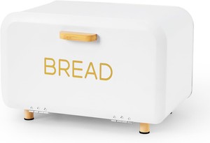 Arelis White Bread Metal Bread Bread Box for Kitchen Countertop, Large Capacity Bread Storage Container vintage bread box, White Color RETAIL $56.00