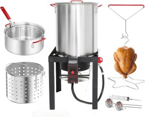 Turkey Fryer and Fish Fryer Combo Kit Aluminum, 30QT Turkey Fryer and 10QT Fish Fryer RETAIL $120.00