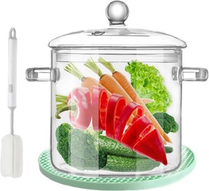 Clear Glass Soup Cooking Pot, Great for Soups, Stews, Milk, and other Liquids 3L100 Fluid Ounces