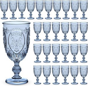 48 Plastic Goblet Glasses Blue Grand Event Party Glasses Elegant Look
