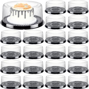 20-Pack of Clear Plastic Cake Display Containers, 10 Containers with Dome Lids, Round, Carrier and Holder, Great for Travel and Delivery, Birthdays, Parties, and More