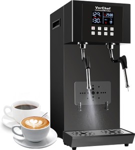Commercial Milk Frother 2-Wands, Makes Two Coffee Drinks at once, Automatic Steam Boiling Water Marchine, 110V and 2200W Milk Frothing Machine, Coffee, Milk, Foam Machine Steamer, LED Display RETAIL $450.00