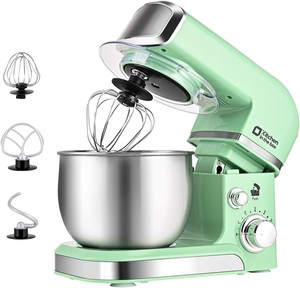 Kitchen in the box Stand Mixer, 3.2Qt Mini Electric Food Mixer,6 Speeds Portable Lightweight Kitchen Mixer for Daily Use with Egg Whisk, Dough Hook, Flat Beater (Green)
