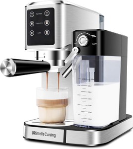 Espresso Machine, Touchscreen with Automatic Milk Frother for Cappuccino Latte, Expresso Coffee Machine for Home with Dual Heating System and Dual Pump