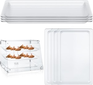 3-Pack Clear Acrylic Bakery Display Case Tray 20.7 x 12.6 x 1.1 Acrylic Tray Bakery Display Case Countertop Replacement for 234 Tier Pastry Baked Goods Bread Bagel Retail Commercial Home