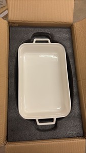 Large Rectangular Ceramic Serving Tray Off-White Color With Handles, Very Elegant, Great for Entertaining