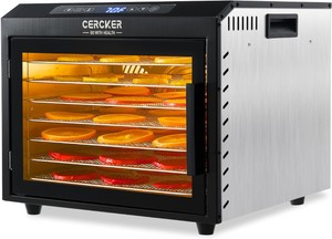 Food Dehydrator Machine 7 Stainless Steel Trays 6-Square Feet, Food Dryer, 800W Meat Dryer for Jerky, Mushrooms, Herbs, Fruits and Veggies and Homemade Dog Food