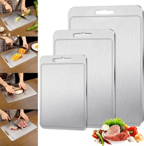 Set of 3 Titanium Cutting Boards, Three Different Sizes, Great for Home Use or Commercial Kitchen