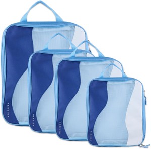 Compression Packing Cubes 4-Set for Travel, Compressible Package Organizer for Suitcase Navy Blue Color RETAIL $30.00