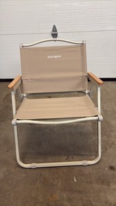 Lawn and Beach Chair, Great for Summer Relaxing, BeigeTan Color, Built-in Metal Handle, Easkly Folds up for Easy Transportation