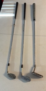 (3) GOLF clubs Titleist, Cleveland RTX 6, and Great White Tiger Shark GW-4
