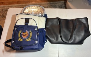 FOREVER 21 purse and Miller Light cooler backpack