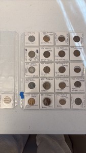 (1) SHEET foreign coins from Mexico Cantavos, Czech Republic, and Canada
