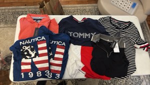 (3) TOMMY Hilfiger shirts all Medium, Kenneth Cole shirt Medium, and 2 Nautica shirts small and medium