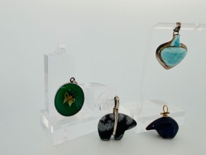 (4) STERLING or semi-precious stone Pendants