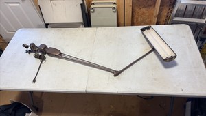 VINTAGE Industrial articulating arm clamp light