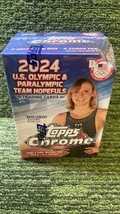 2024 Topps Chrome U.S.Olympic and Paralympic Team USA hopefuls Blaster Box of trading cards- 7 packs per box 4 cards per pack