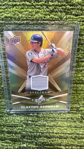 2009 Upper Deck spectrum MLB Clayton Kershaw game use memorabilia numbered 99