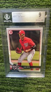 2018 Bowman Prospects Juan Soto Beckett graded 9 mint