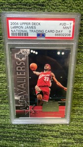 2004 Upper Deck, LeBron James national trading card day PSA graded 9 Cleveland Cavaliers