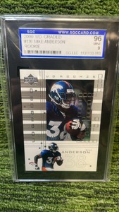 2000 Upper Deck, Mike Anderson, rookie card RC graded 9 Denver Broncos