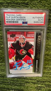202122 Upper Deck Filip Gustavsson PSADNA certified authentic Auto Young Guns, Washington Senators