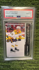 2021 Upper Deck Philip Tomasino PSA Graded gem mint 10 Young Guns, Nashville Predators