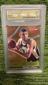 1997 Collectors Edge Tim Duncan first pick Rookie- graded 8.5