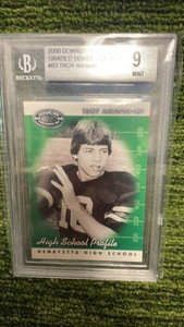 2000 Donruss Pref. Troy Aikman, Beckett graded 9 Mint-Dallas Cowboys