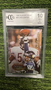 1995 Playoff Prime, Chris Carter BCCG graded 10 Minnesota Vikings